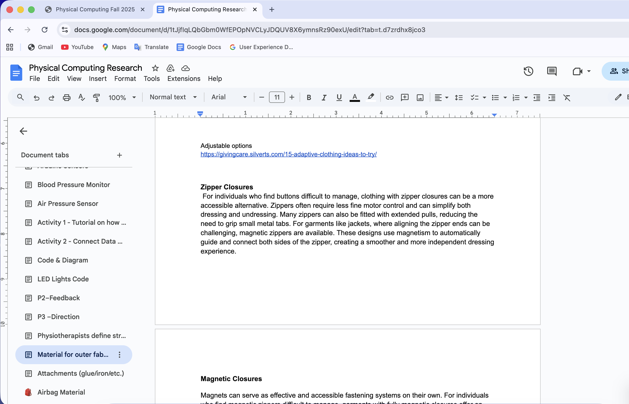 I also did some research on what was the best way to close our resistance band, whether it was a zipper, Velcro, or some other fastener.